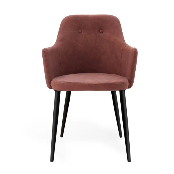 SILLÓN MANDARINA PU MARRÓN VINTAGE PATAS COLOR NEGRO