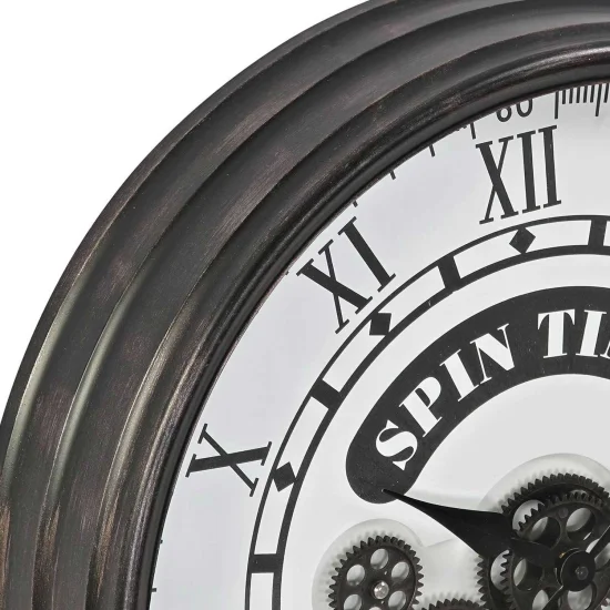RELOJ PARED HIERRO NEGRO MOVIMIENTO 2