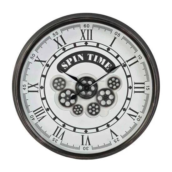 RELOJ PARED HIERRO NEGRO MOVIMIENTO