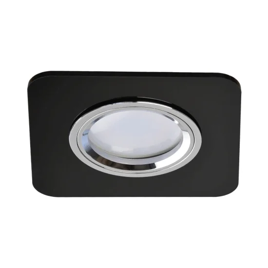 FARETTO DA INCASSO QUADRATO IN METACRILATO REVERSIBILE NERO OPACO/LUMINOSO GU10