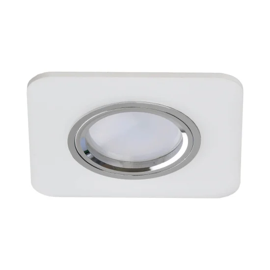 FARETTO DA INCASSO QUADRATO IN METACRILATO REVERSIBILE BIANCO OPACO/LUMINOSO GU10