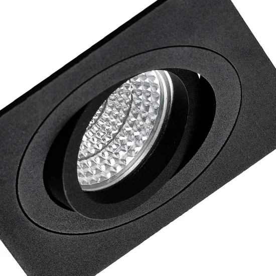 FARETTO DA INCASSO QUADRATO NERO GU10 IP20 2