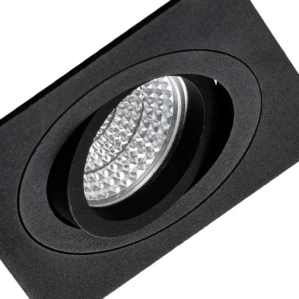 FARETTO DA INCASSO QUADRATO NERO GU10 IP20