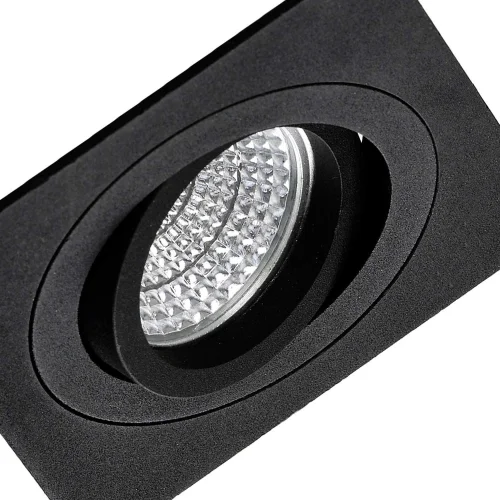 FARETTO DA INCASSO QUADRATO NERO GU10 IP20