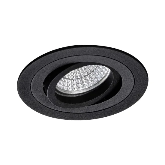 FARETTO CIRCOLARE DA INCASSO NERO GU10 IP20