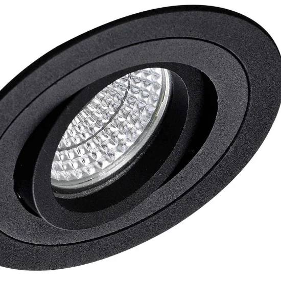 FARETTO CIRCOLARE DA INCASSO NERO GU10 IP20 2