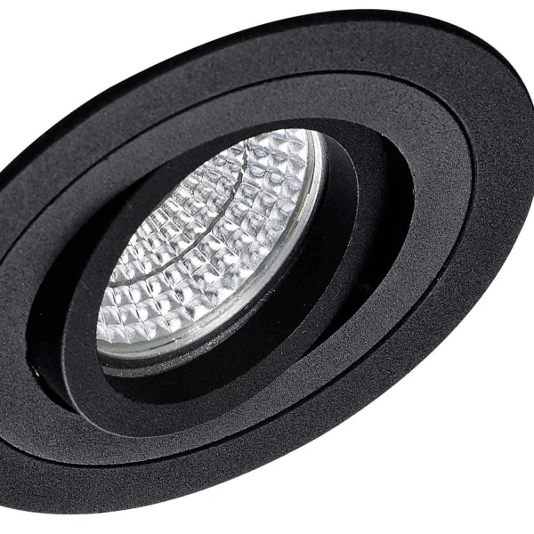 FARETTO CIRCOLARE DA INCASSO NERO GU10 IP20