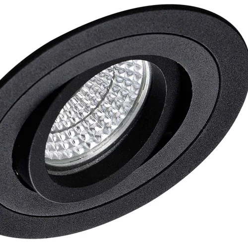 FARETTO CIRCOLARE DA INCASSO NERO GU10 IP20