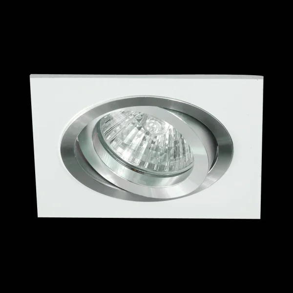 FARETTO DA INCASSO QUADRATO BIANCO-ALLUMINIO GU10 IP20