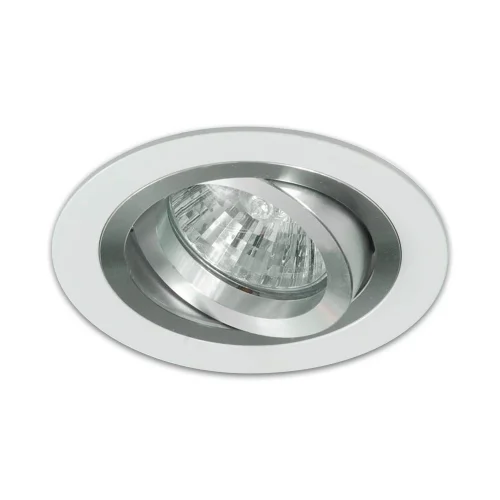 FARETTO DA INCASSO ROTONDO BIANCO-ALLUMINIO GU10 IP20