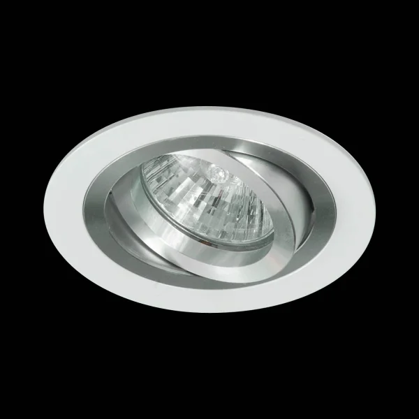 FARETTO DA INCASSO ROTONDO BIANCO-ALLUMINIO GU10 IP20