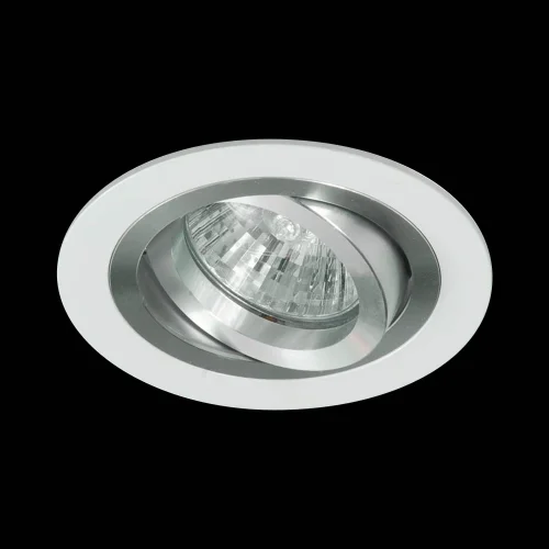FARETTO DA INCASSO ROTONDO BIANCO-ALLUMINIO GU10 IP20