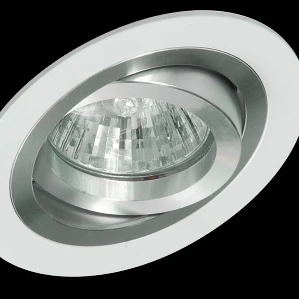 FARETTO DA INCASSO ROTONDO BIANCO-ALLUMINIO GU10 IP20