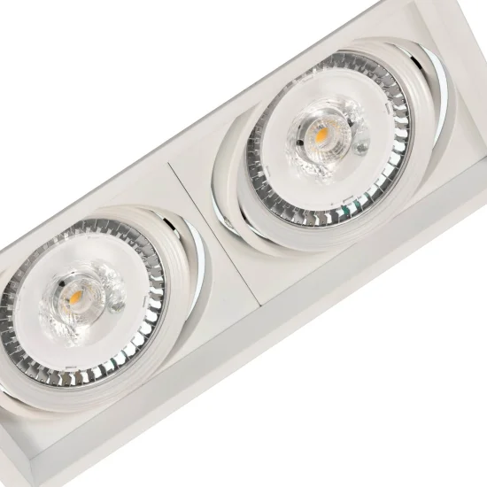 DOPPIO ANELLO GIREVOLE RETTANGOLARE DA INCASSO QR-111 BIANCO OPACO 2