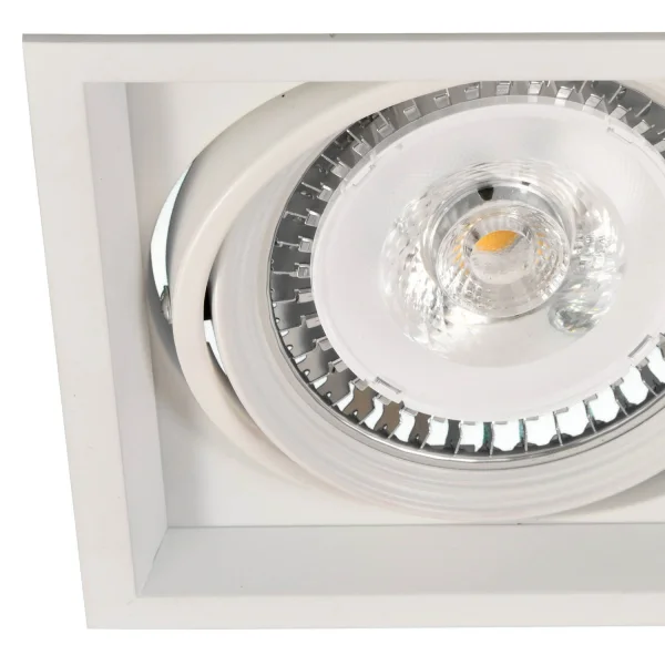 DOPPIO ANELLO GIREVOLE RETTANGOLARE DA INCASSO QR-111 BIANCO OPACO