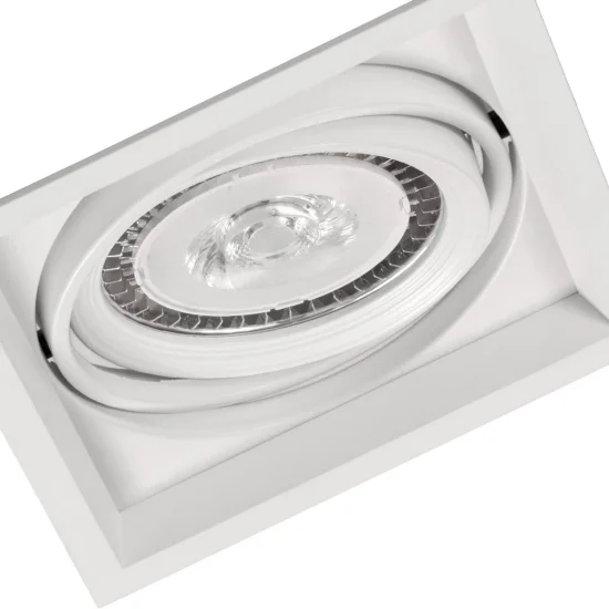 DOPPIO ANELLO GIREVOLE QUADRATO DA INCASSO QR-111 BIANCO OPACO MATE 2