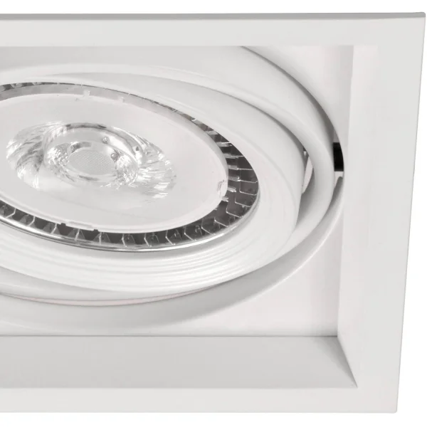 DOPPIO ANELLO GIREVOLE QUADRATO DA INCASSO QR-111 BIANCO OPACO MATE