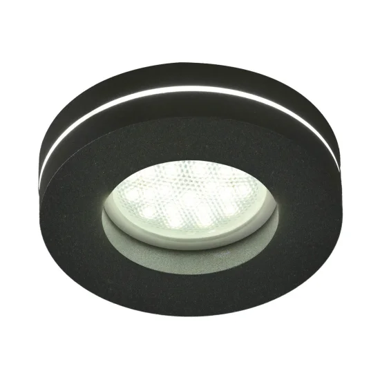 INCASSATO LAVORATO CON LUCE LATERALE ROTONDO NERO GU10