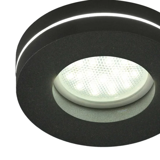 INCASSATO LAVORATO CON LUCE LATERALE ROTONDO NERO GU10 2
