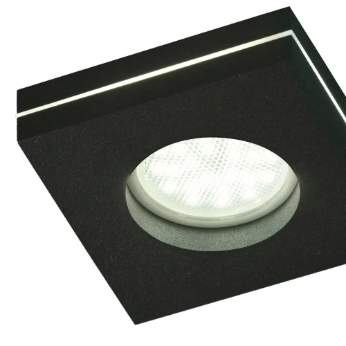 LUCE DA INCASSO LAVORATA CON LUCE LATERALE QUADRATA NERA GU10