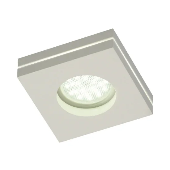 LUCE DA INCASSO LAVORATA CON LUCE LATERALE QUADRATA BIANCA GU10