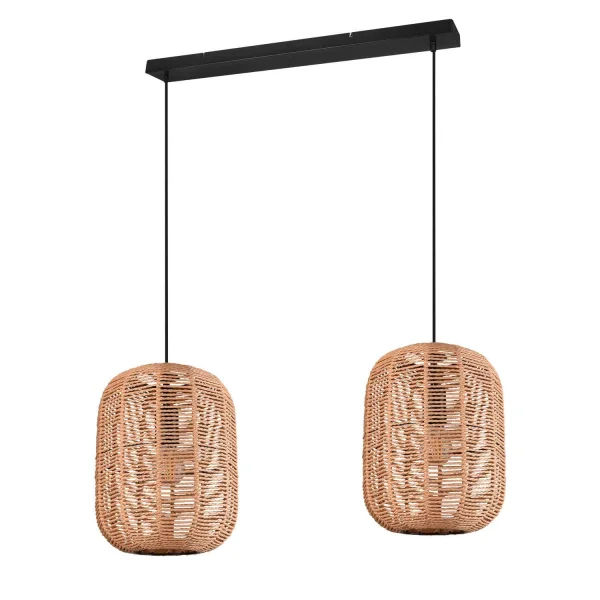 LAMPADA DA SOFFITTO 2 LUCI Ø35 CM SISAL E27 OLAV