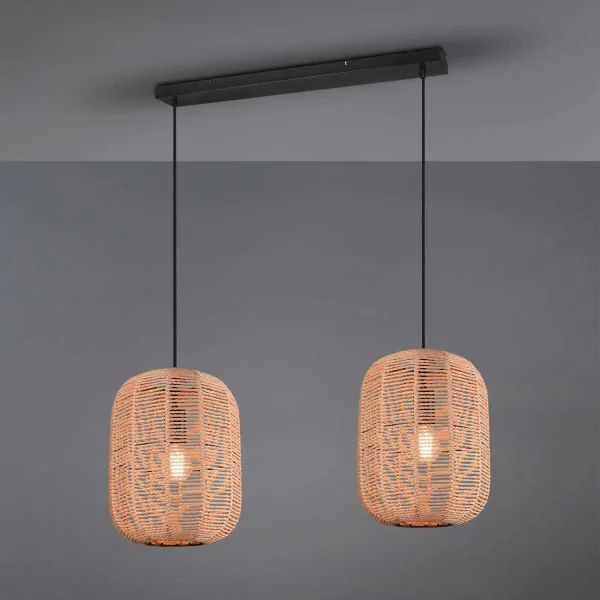 LAMPADA DA SOFFITTO 2 LUCI Ø35 CM SISAL E27 OLAV