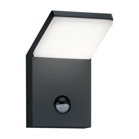 LAMPADA DA PARETE A LED PER ESTERNI 9 W 3000K ANTRACITE CON SENSORE IP54 CROCUS 2