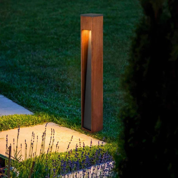 BALIZA EXTERIOR MADERA GU10 IP44 80 CM MULBERRY