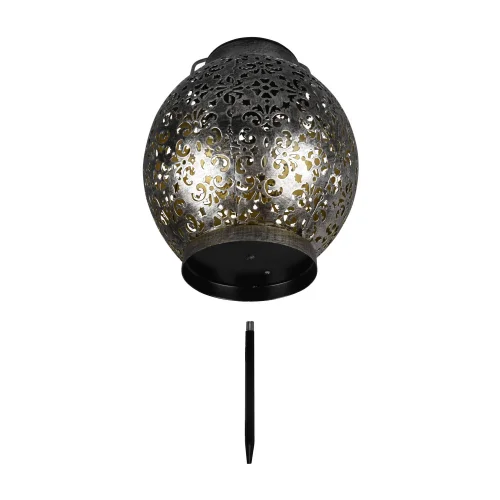 FAROL DE EXTERIOR LED SOLAR PLATA ANTIGUO CANEK