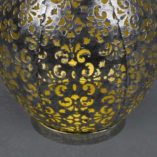 FAROL DE EXTERIOR LED SOLAR PLATA ANTIGUO CANEK