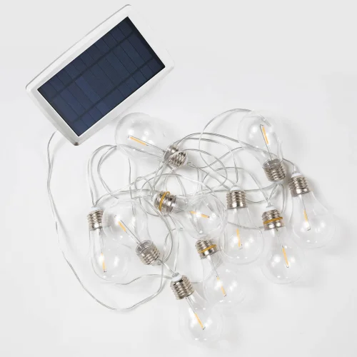GHIRLANDA SOLARE + BATTERIA RICARICABILE CAVO TRASPARENTE STELLA NEWGARDEN