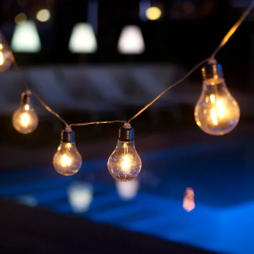 GHIRLANDA SOLARE + BATTERIA RICARICABILE CAVO TRASPARENTE STELLA NEWGARDEN