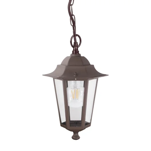 LAMPADA A SOSPENSIONE ESTERNA RUGGINE MARRONE ESAGONALE