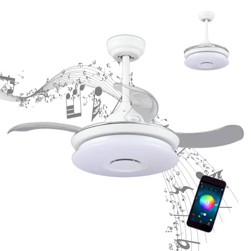 VENTILATORE SOFFITTO LED LINSTEAD BIANCO RGB PIEGHEVOLE REGOLABILE