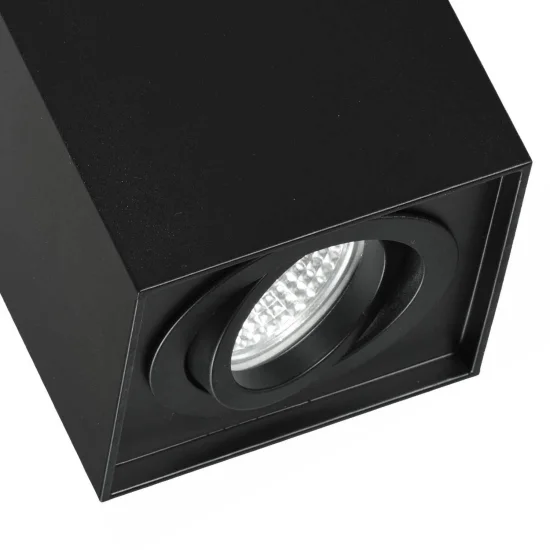 SPOT SUPERFICIE INCLINABILE NERO GU10 QUADRATO 2