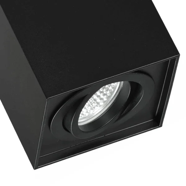 SPOT SUPERFICIE INCLINABILE NERO GU10 QUADRATO