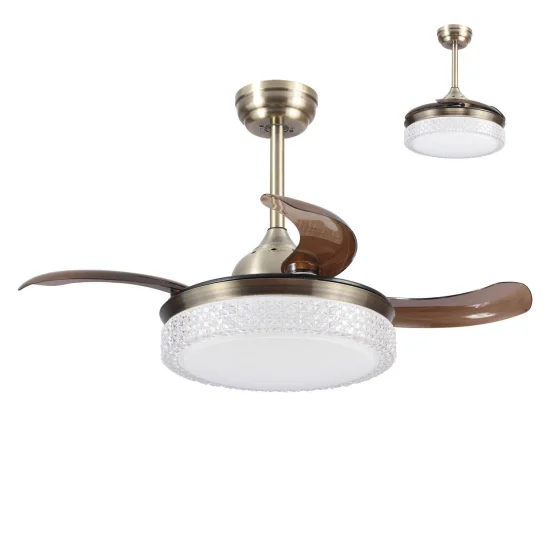 VENTILATORE A SOFFITTO A LED KINGSTON 4P PIEGHEVOLE IN PELLE REGOLABILE