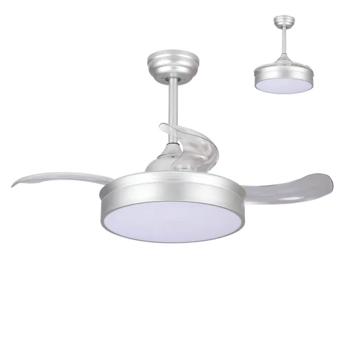 REGOLABILE PIEGHEVOLE ARGENTO RICHMOND LED VENTILATORE SOFFITTO
