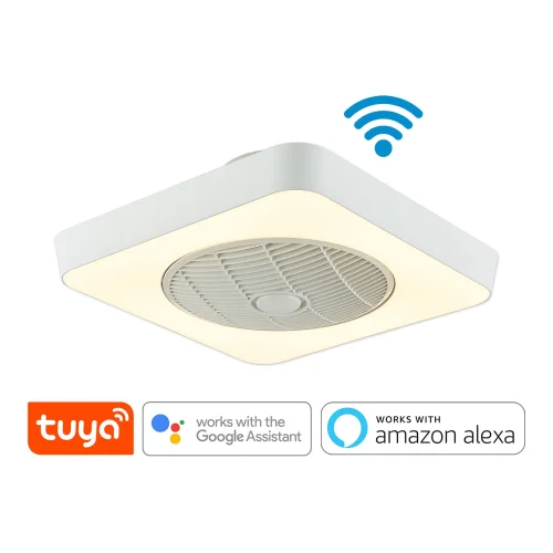 VENTILATORE DA SOFFITTO LED FAN 40 W REGOLABILE WI FI BIANCO TULIPAN