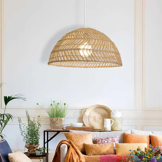 LAMPADA DA SOFFITTO IN RATTAN GRANDE E27 WIKOLIA