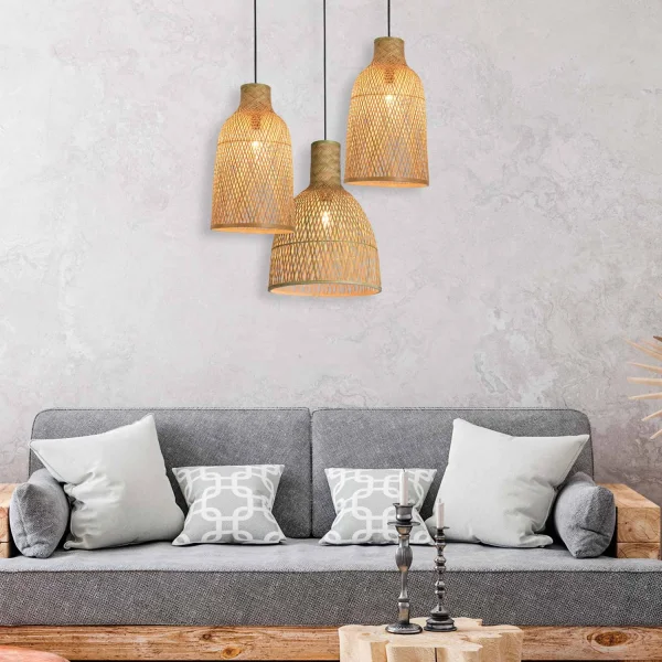 LÁMPARA DE TECHO BAMBÚ PEQUEÑA E27 IKAIA