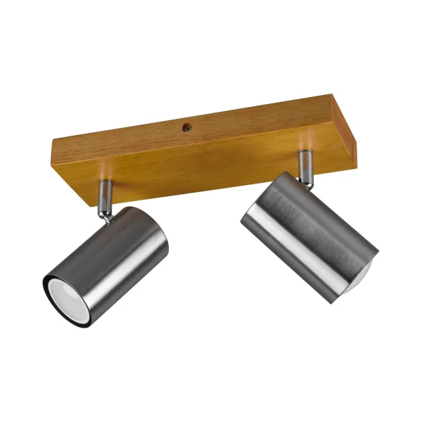 SPOT GRAFTON 2 LUCI MARRONE CHIARO NICHEL OPACO