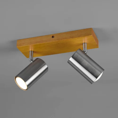 SPOT GRAFTON 2 LUCI MARRONE CHIARO NICHEL OPACO