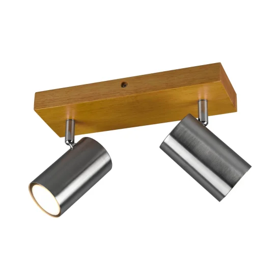 SPOT GRAFTON 2 LUCI MARRONE CHIARO NICHEL OPACO