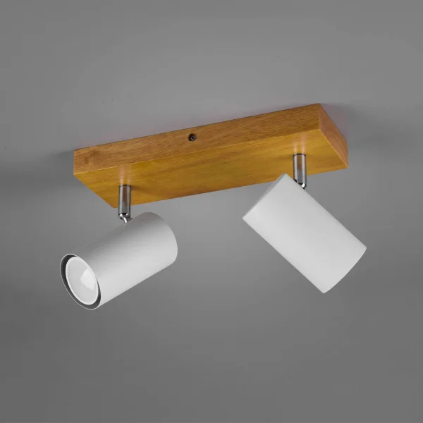 SPOT GRAFTON 2 LUCI MARRONE CHIARO BIANCO