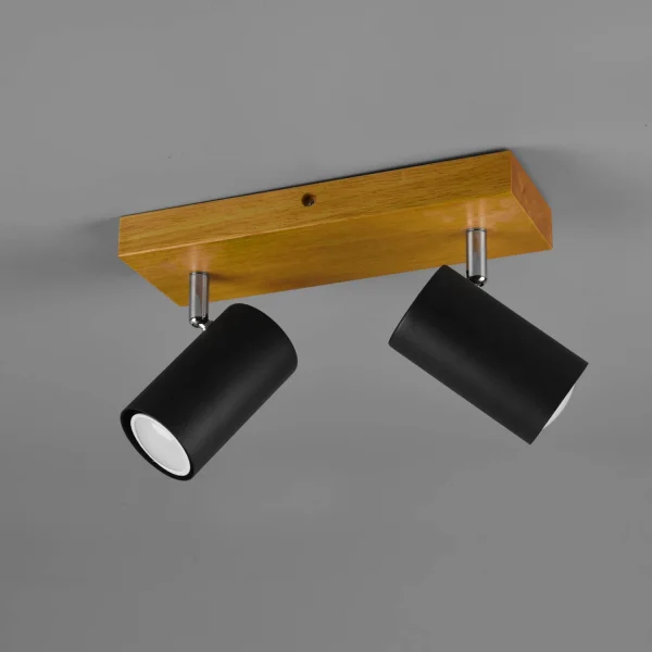 SPOT GRAFTON 2 LUCI MARRONE CHIARO NERO