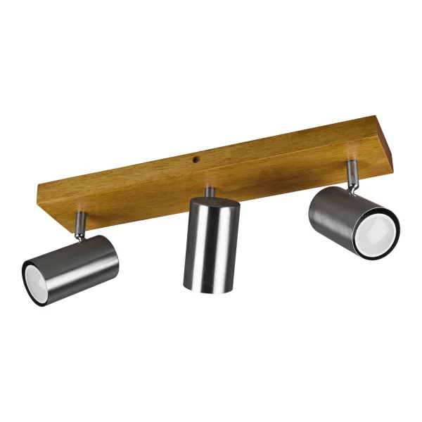 FARETTO GRAFTON A 3 LUCI MARRONE CHIARO NICHEL OPACO