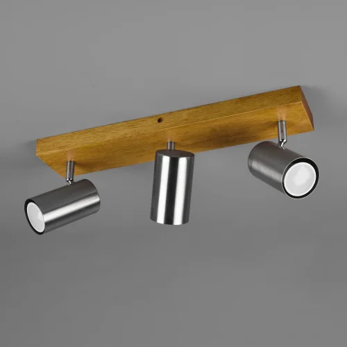 FARETTO GRAFTON A 3 LUCI MARRONE CHIARO NICHEL OPACO