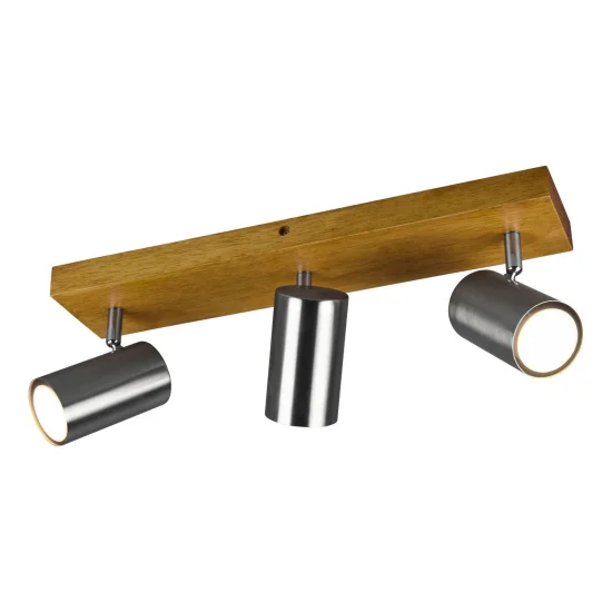 FARETTO GRAFTON A 3 LUCI MARRONE CHIARO NICHEL OPACO